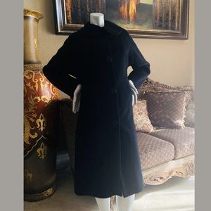Vintage Bromleigh Black Wool 3/4 Long Coat